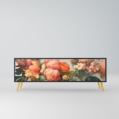 Mobile TV STYLISH BEAUTY a 3 ante con finitura nera