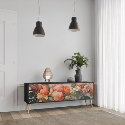 Mobile TV STYLISH BEAUTY a 3 ante con finitura nera
