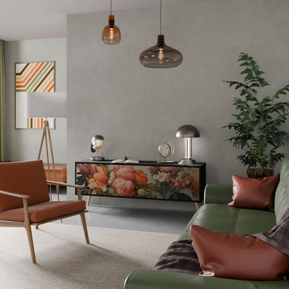 Mobile TV STYLISH BEAUTY a 3 ante con finitura nera