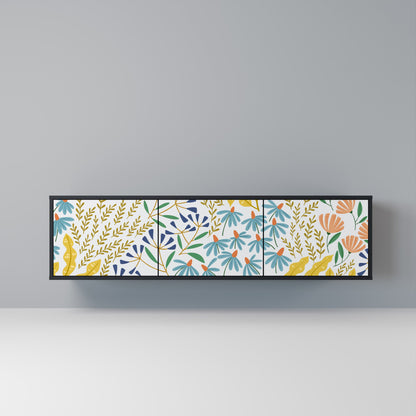 Mobile TV HELLO SPRING a 3 ante con finitura nera