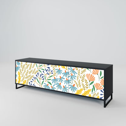 Mobile TV HELLO SPRING a 3 ante con finitura nera