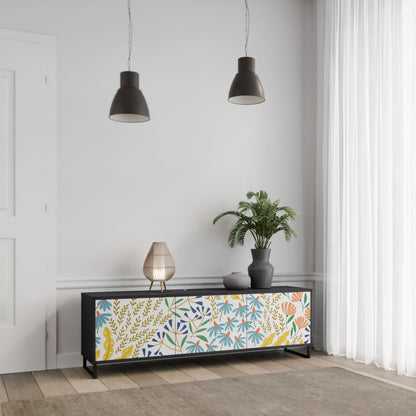 Mobile TV HELLO SPRING a 3 ante con finitura nera