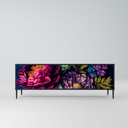 Mobile TV BLOOMING ELEGANCE a 3 ante con finitura nera