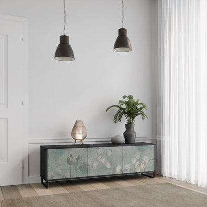 Mobile TV NIGHT LADY a 3 ante con finitura nera