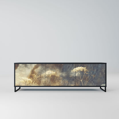 Mobile TV GENTLE POWER a 3 ante con finitura nera