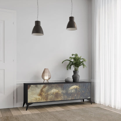 Mobile TV GENTLE POWER a 3 ante con finitura nera