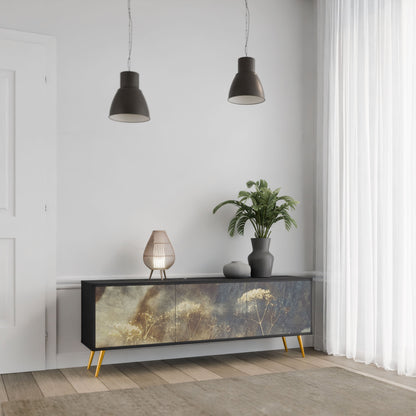 Mobile TV GENTLE POWER a 3 ante con finitura nera