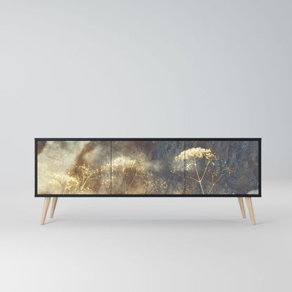 Mobile TV GENTLE POWER a 3 ante con finitura nera