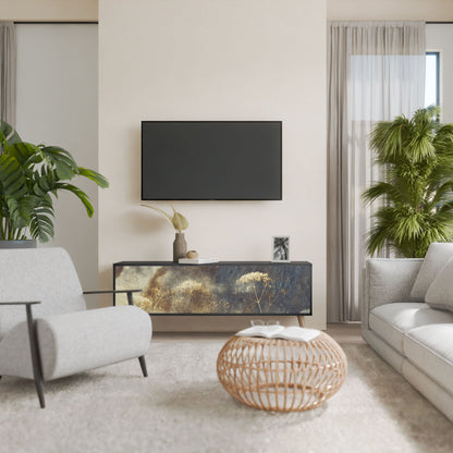 Mobile TV GENTLE POWER a 3 ante con finitura nera