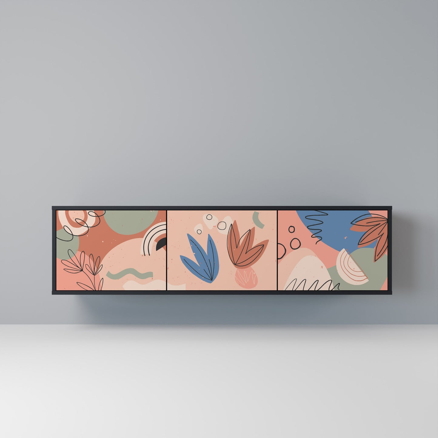 Mobile TV PASTEL DESTINY a 3 ante in finitura nera