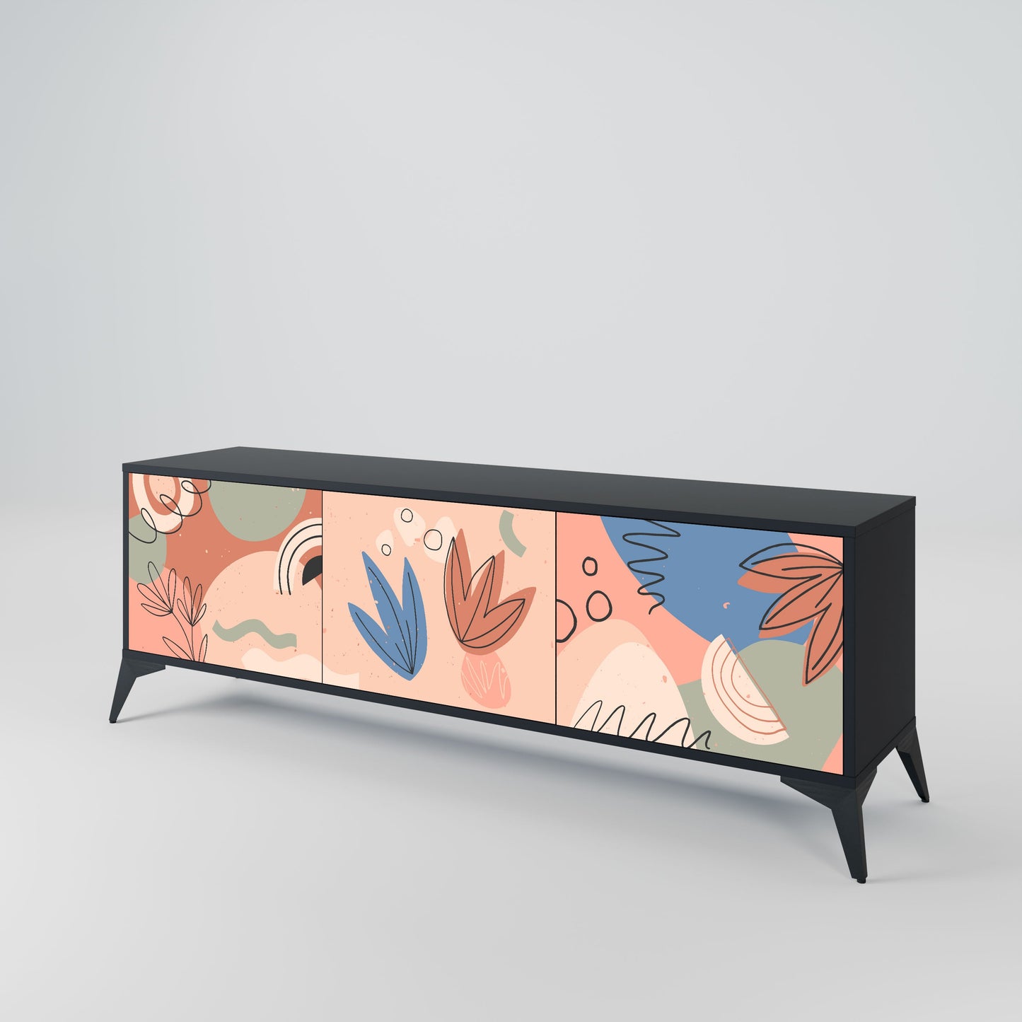 Mobile TV PASTEL DESTINY a 3 ante in finitura nera