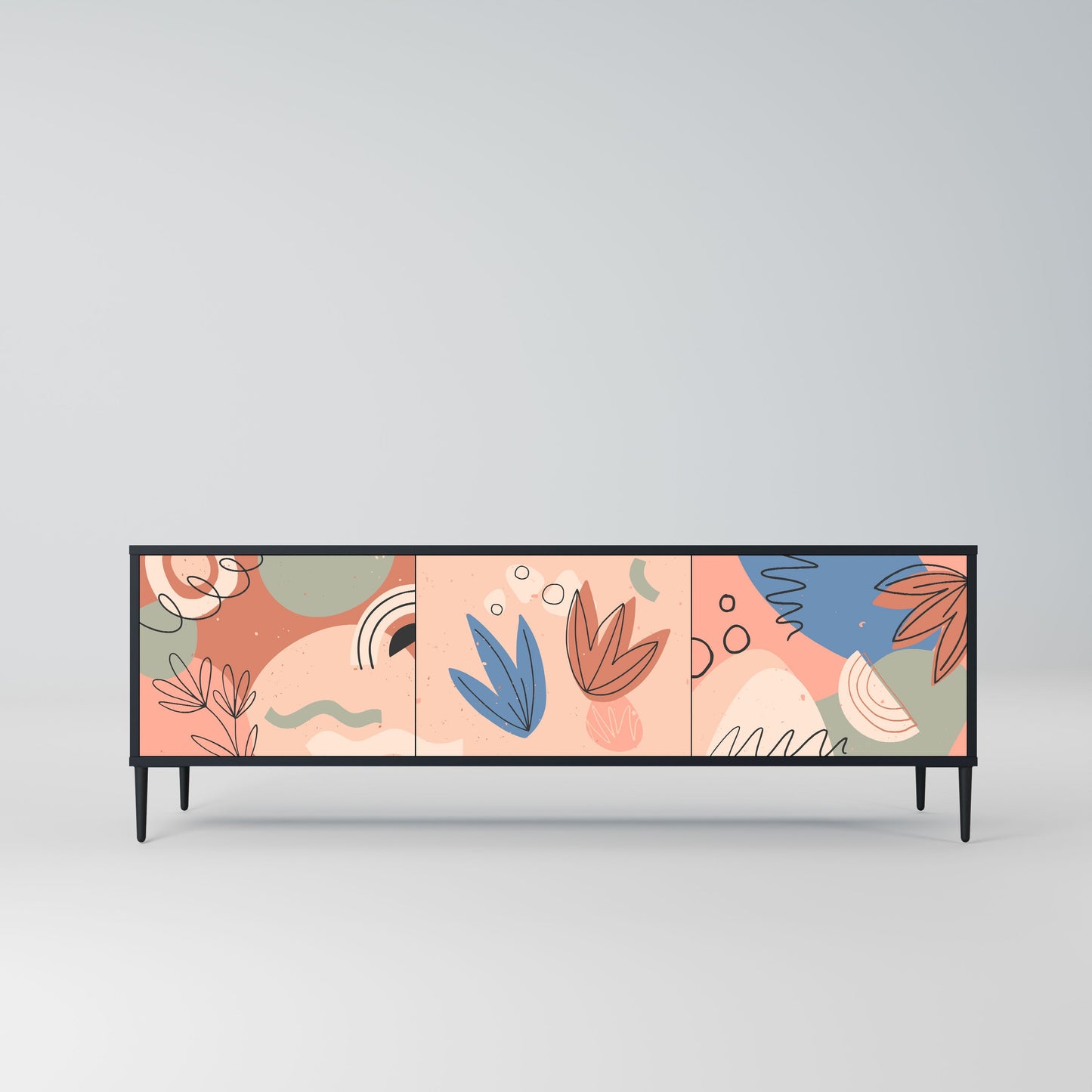 Mobile TV PASTEL DESTINY a 3 ante in finitura nera