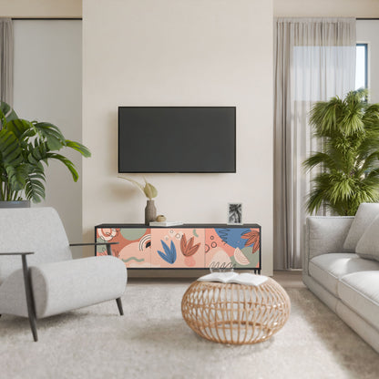 Mobile TV PASTEL DESTINY a 3 ante in finitura nera