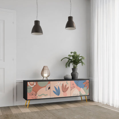 Mobile TV PASTEL DESTINY a 3 ante in finitura nera