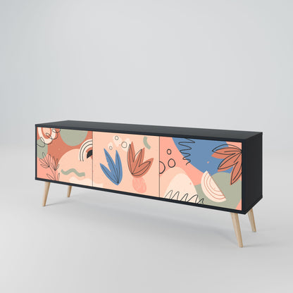 Mobile TV PASTEL DESTINY a 3 ante in finitura nera