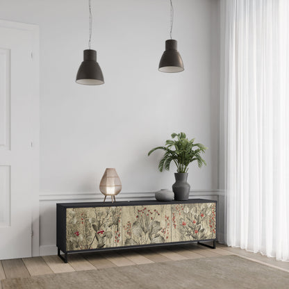 Mobile TV HERBAL GRACE a 3 ante con finitura nera