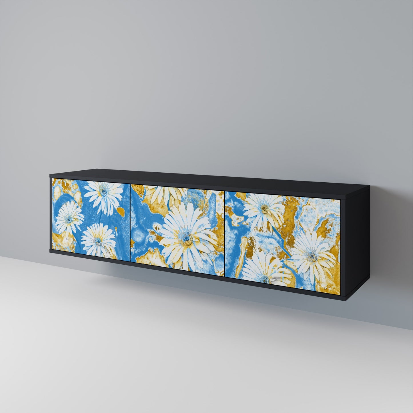 Mobile TV DAISY LUXE a 3 ante in finitura nera