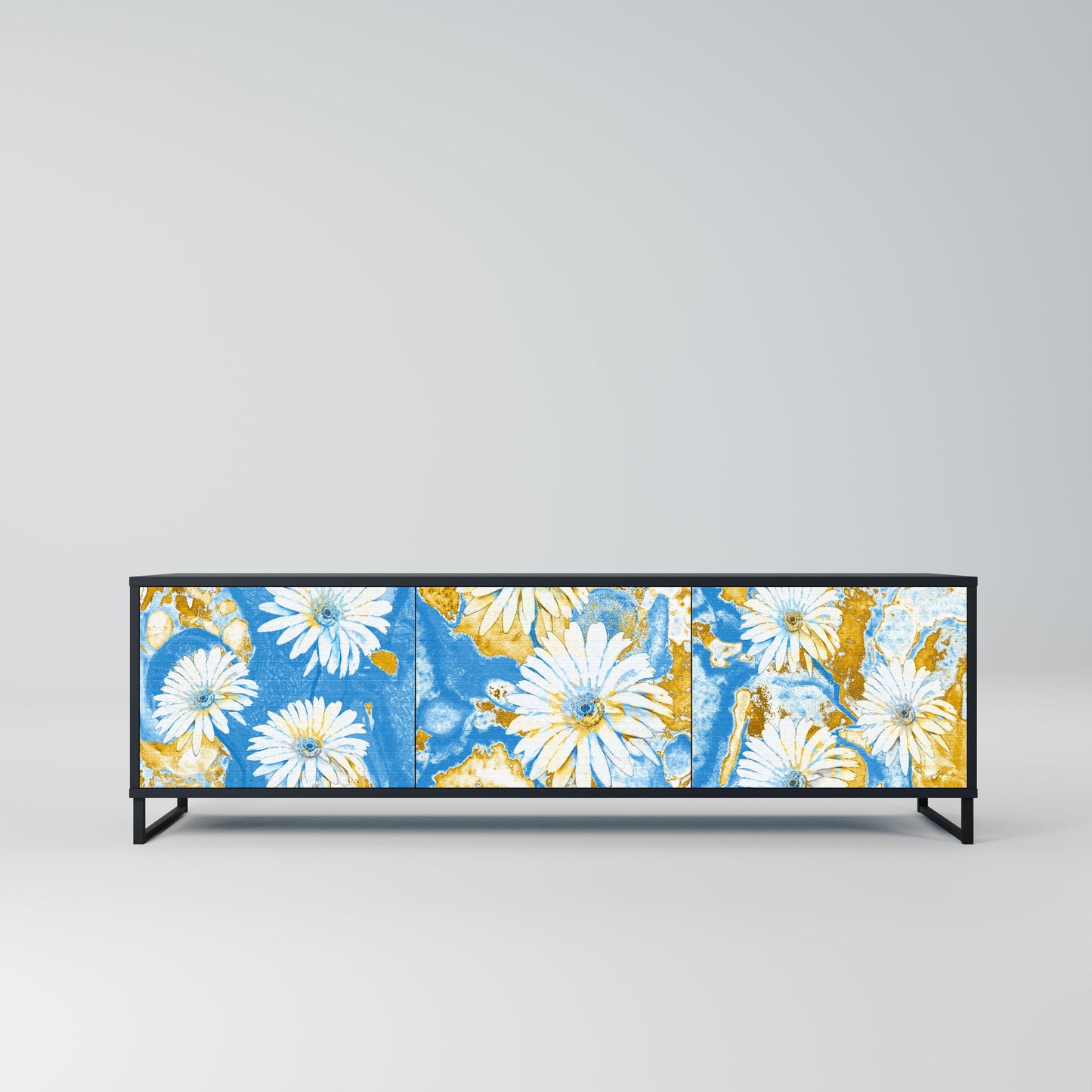 Mobile TV DAISY LUXE a 3 ante in finitura nera