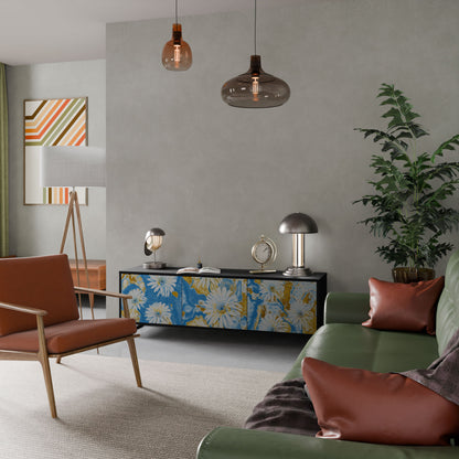 Mobile TV DAISY LUXE a 3 ante in finitura nera