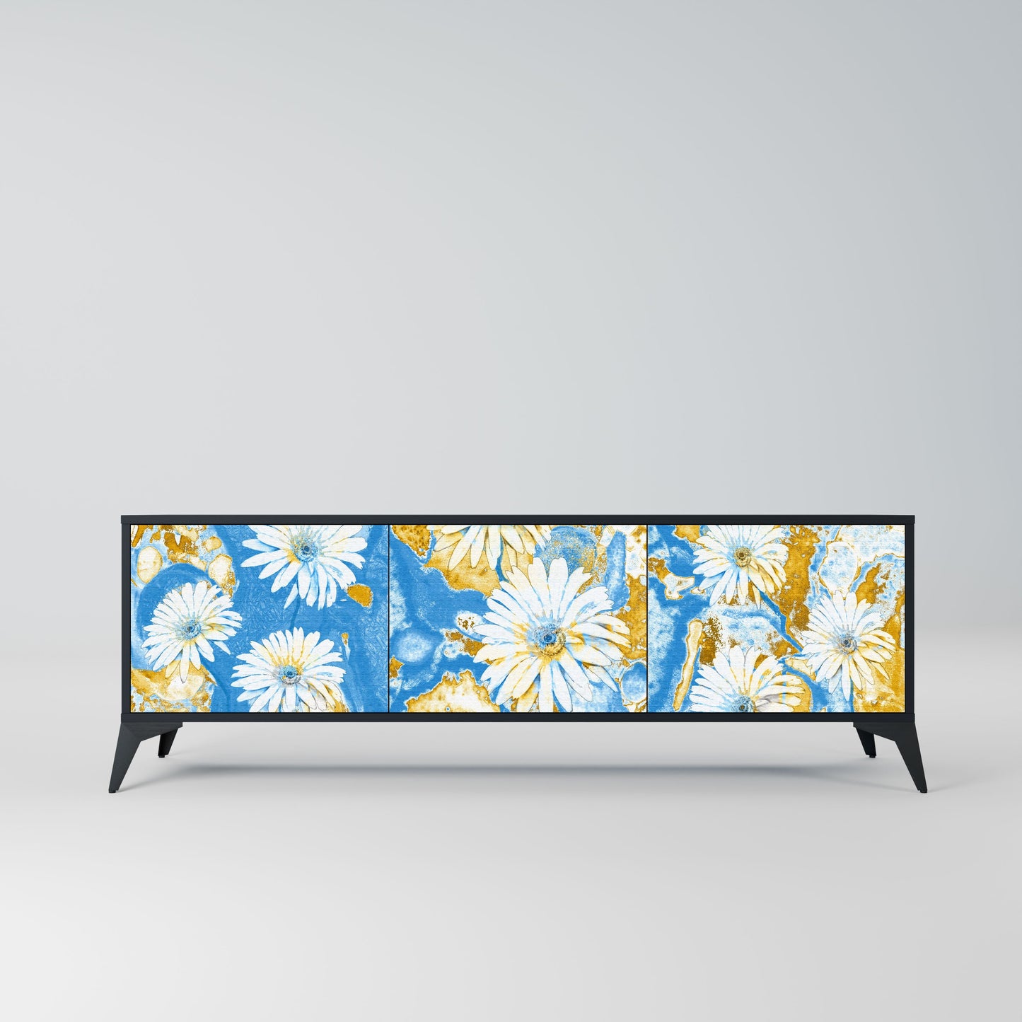 Mobile TV DAISY LUXE a 3 ante in finitura nera