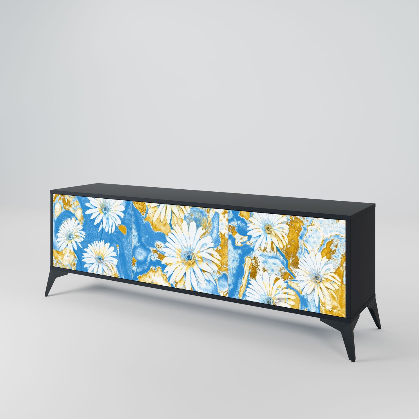 Mobile TV DAISY LUXE a 3 ante in finitura nera