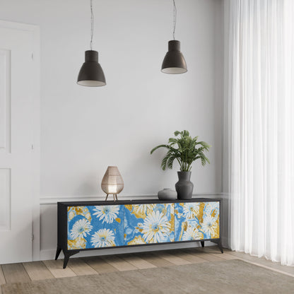 Mobile TV DAISY LUXE a 3 ante in finitura nera