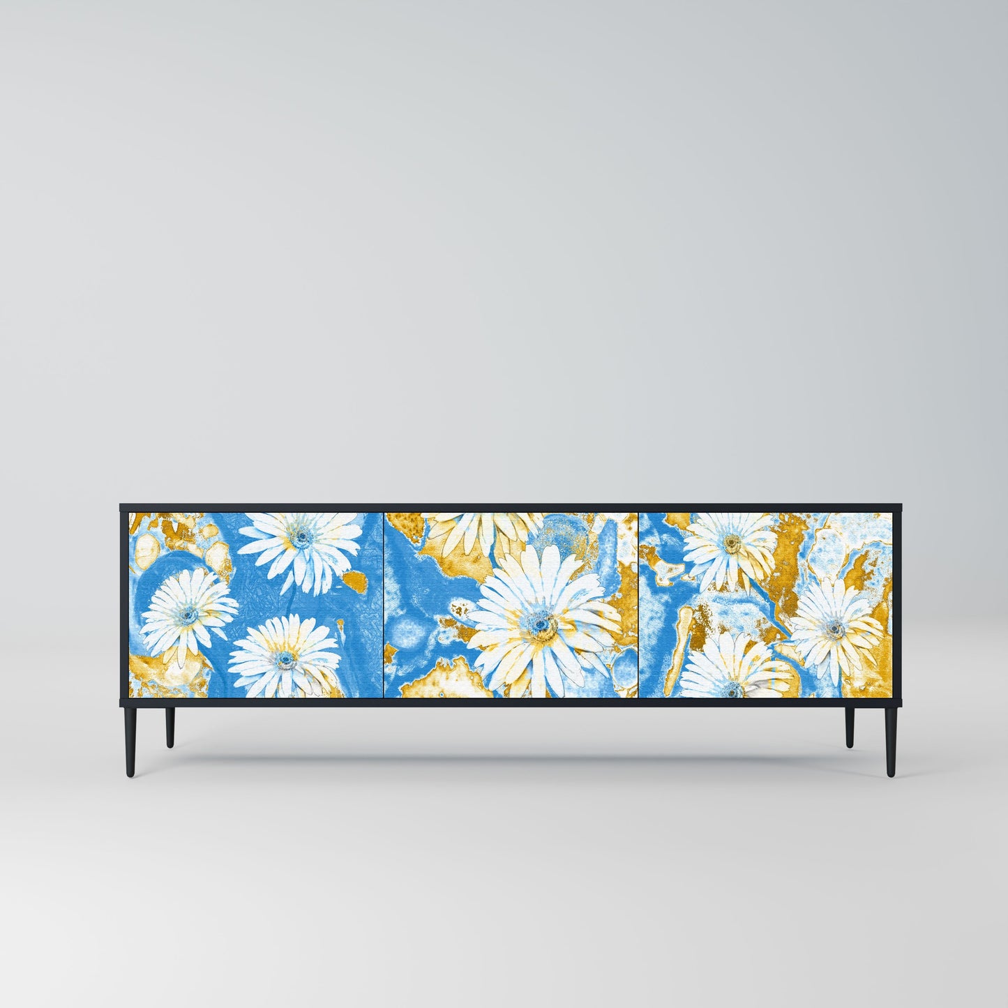 Mobile TV DAISY LUXE a 3 ante in finitura nera