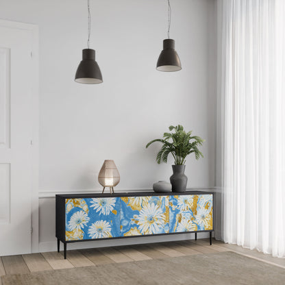 Mobile TV DAISY LUXE a 3 ante in finitura nera