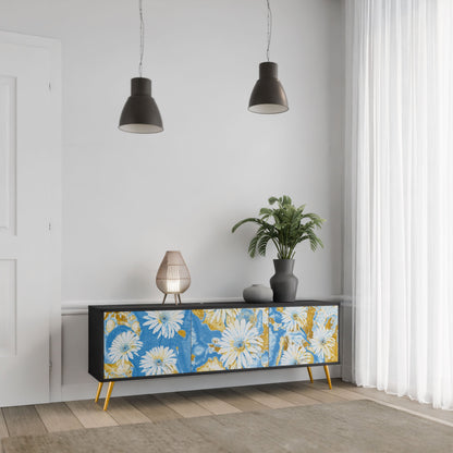 Mobile TV DAISY LUXE a 3 ante in finitura nera