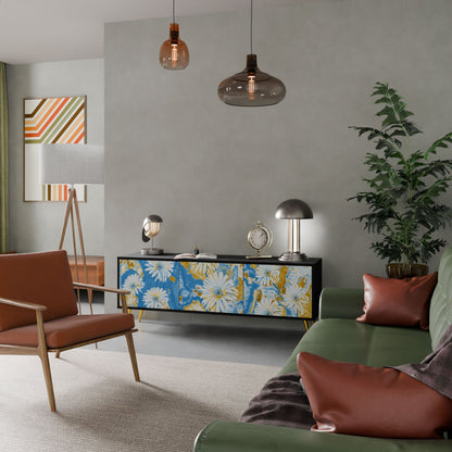 Mobile TV DAISY LUXE a 3 ante in finitura nera