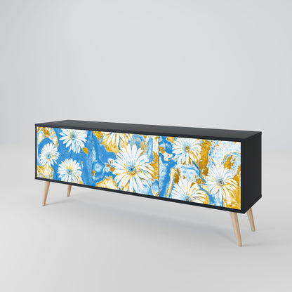 Mobile TV DAISY LUXE a 3 ante in finitura nera