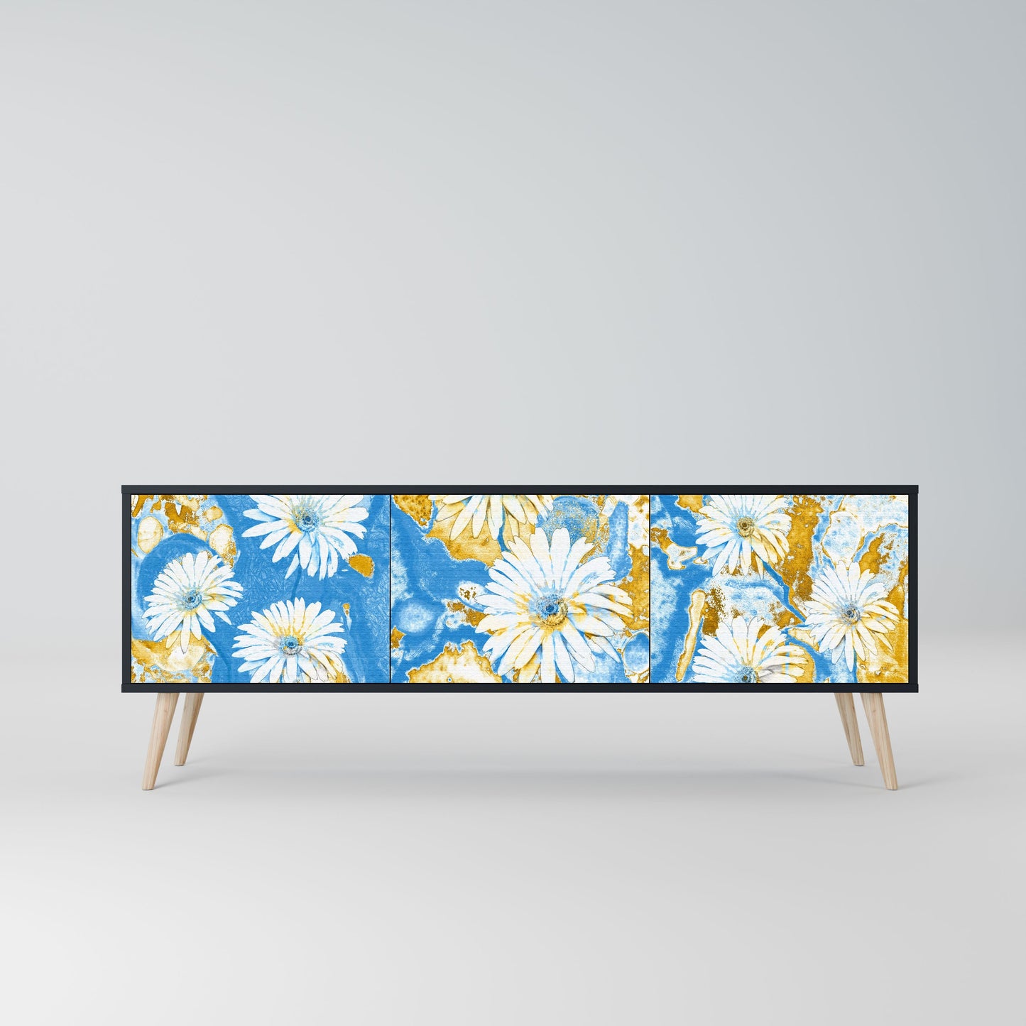 Mobile TV DAISY LUXE a 3 ante in finitura nera