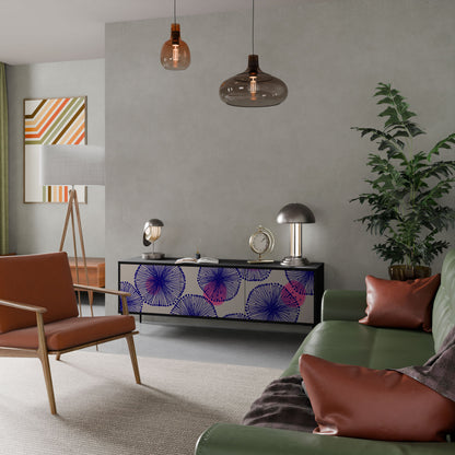 Mobile TV MAGIC NATURE a 3 ante in finitura nera