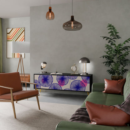 Mobile TV MAGIC NATURE a 3 ante in finitura nera