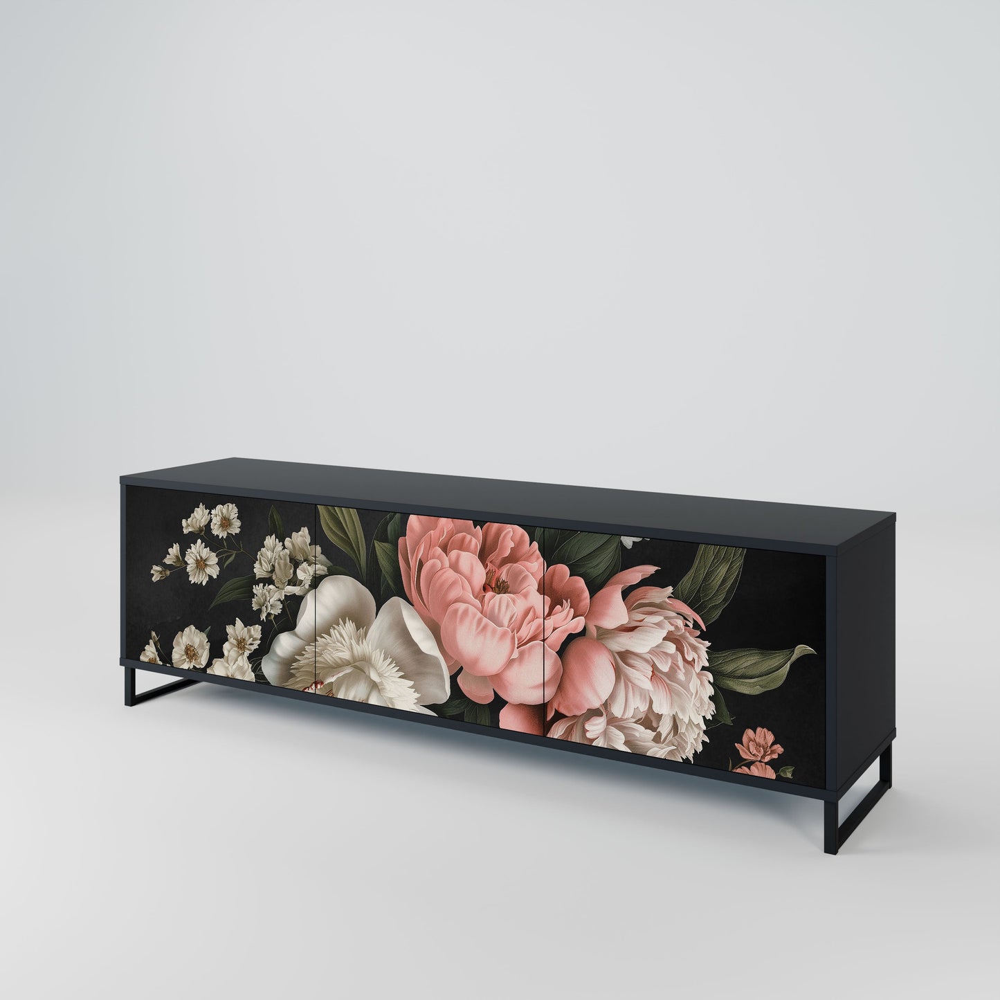 Mobile TV LUSH ELEGANCE a 3 ante con finitura nera