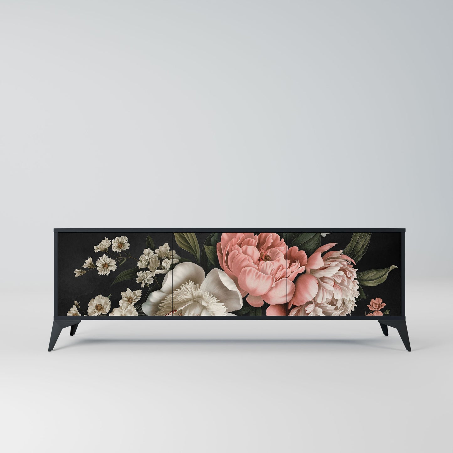 Mobile TV LUSH ELEGANCE a 3 ante con finitura nera