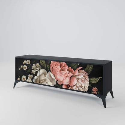 Mobile TV LUSH ELEGANCE a 3 ante con finitura nera