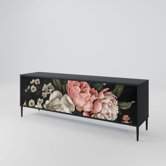 Mobile TV LUSH ELEGANCE a 3 ante con finitura nera