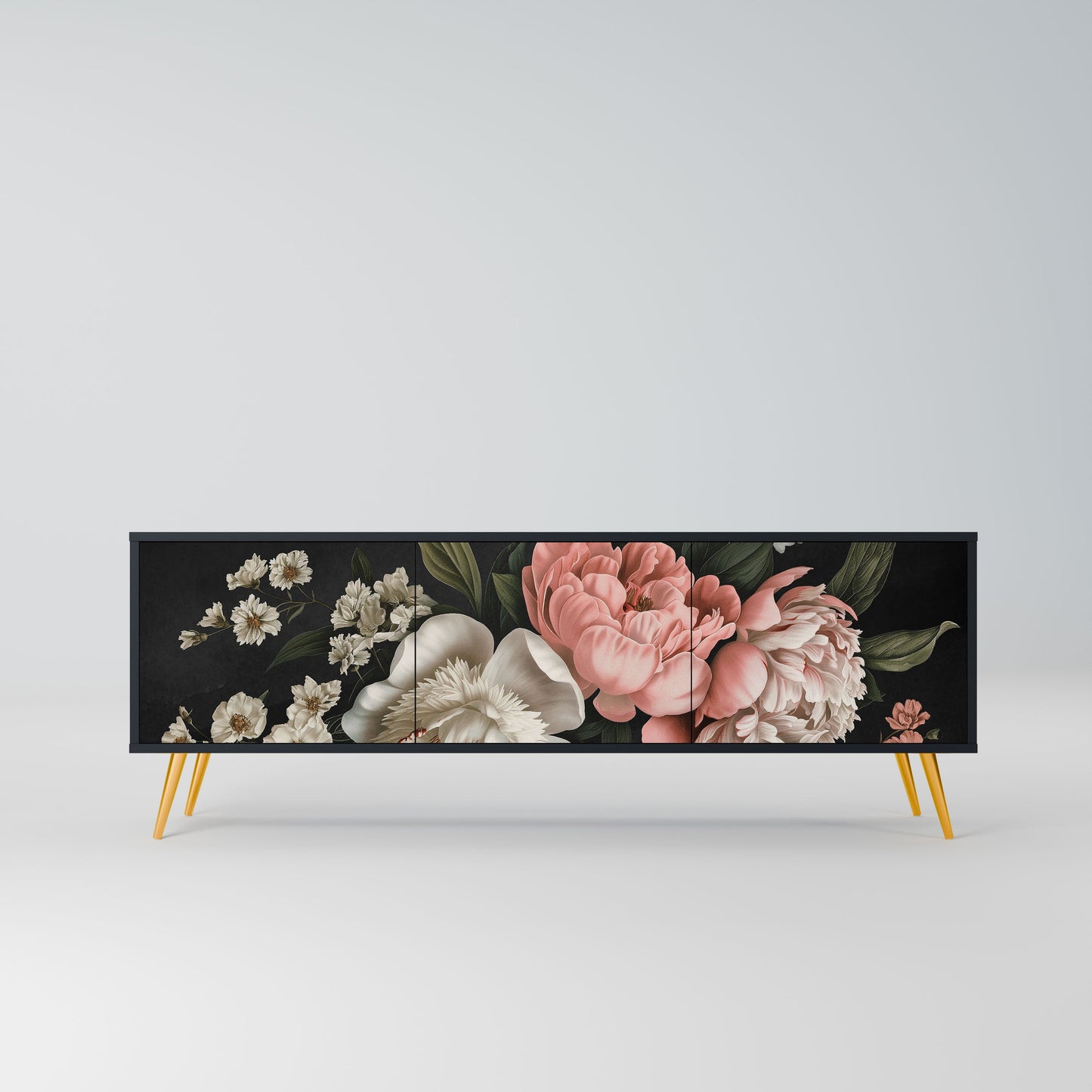 Mobile TV LUSH ELEGANCE a 3 ante con finitura nera