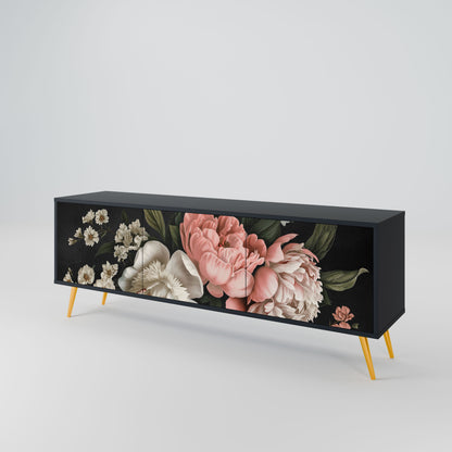 Mobile TV LUSH ELEGANCE a 3 ante con finitura nera