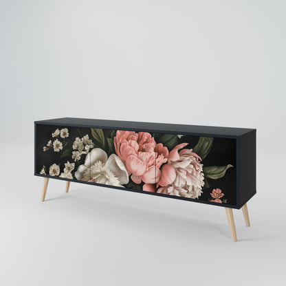 Mobile TV LUSH ELEGANCE a 3 ante con finitura nera