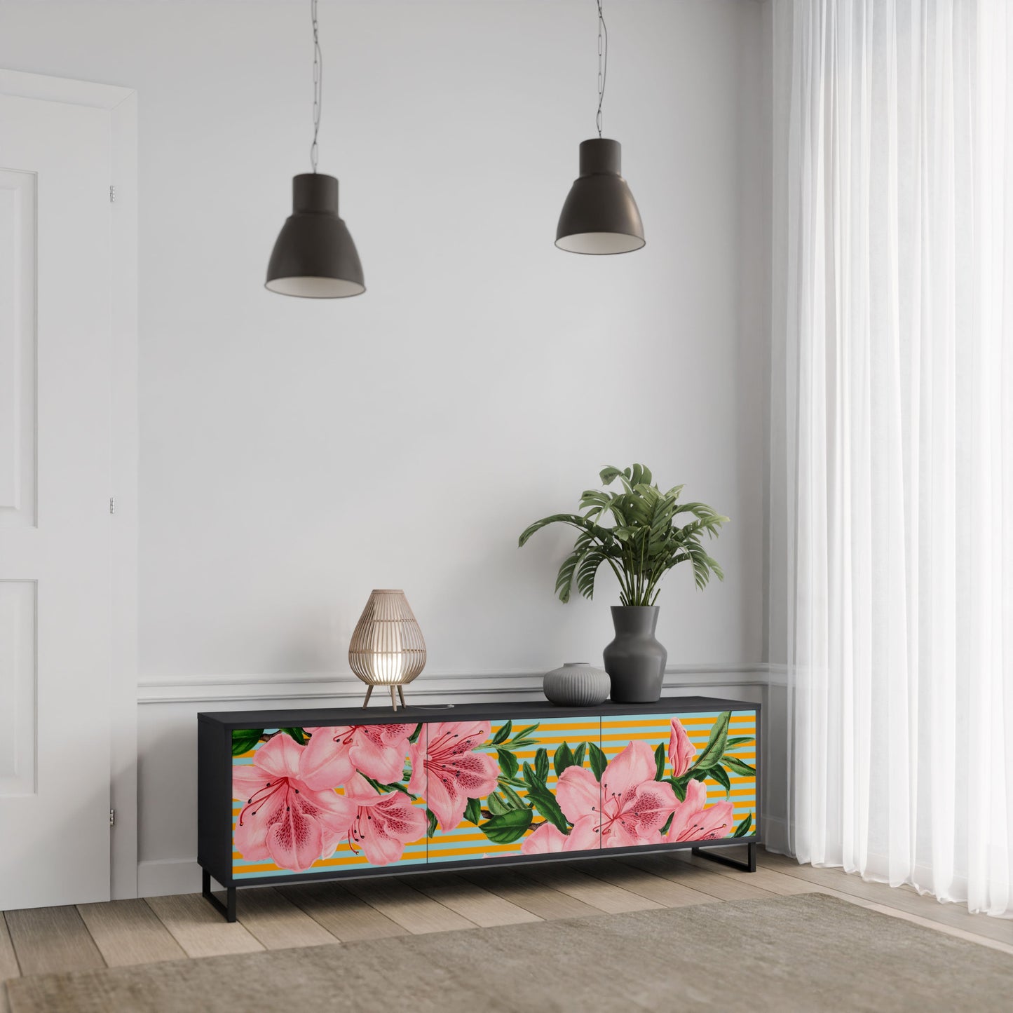 FRAGILE BEAUTY Mobile TV a 3 ante in finitura nera