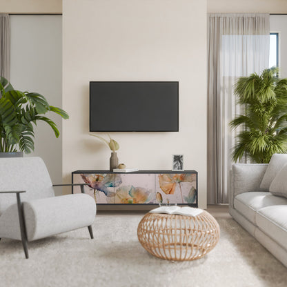 Mobile TV SOFTEN POPPY a 3 ante con finitura nera