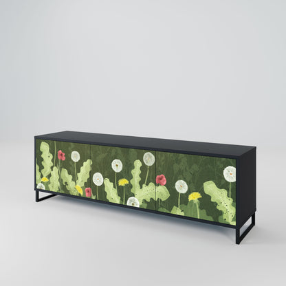 Mobile TV DANDELION AMUSE a 3 ante con finitura nera
