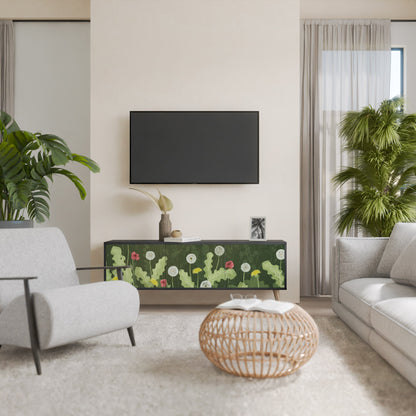 Mobile TV DANDELION AMUSE a 3 ante con finitura nera