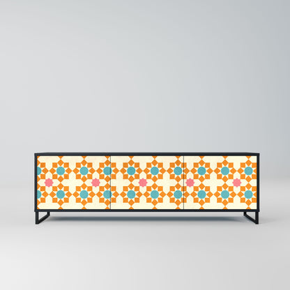 Mobile TV a 3 ante FLORAL DECOR in finitura nera