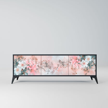 Mobile TV CHERRY BLOSSOM a 3 ante in finitura nera