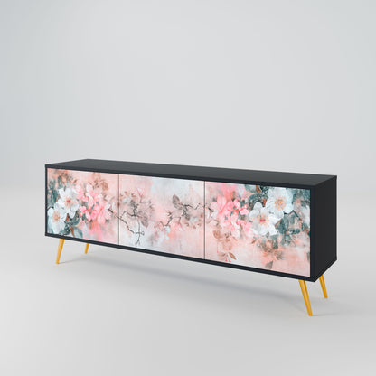 Mobile TV CHERRY BLOSSOM a 3 ante in finitura nera
