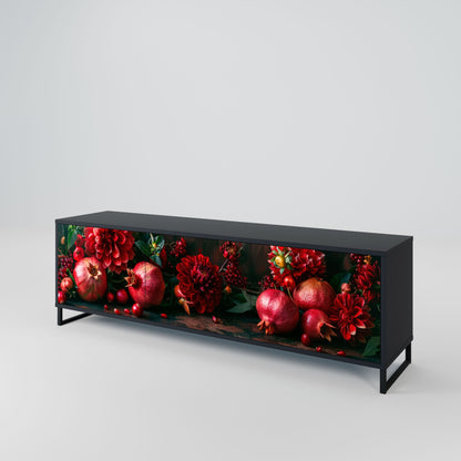 Mobile TV a 3 ante DAHLIAS AND POMEGRANATES in finitura nera