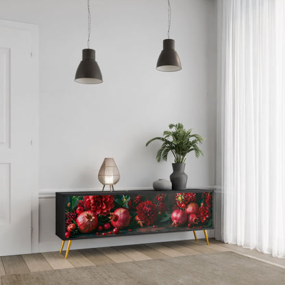 Mobile TV a 3 ante DAHLIAS AND POMEGRANATES in finitura nera
